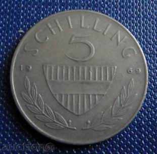AUSTRIA - 5 shilling - 1969