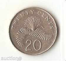 Сингапур  20  цента  1987 г.