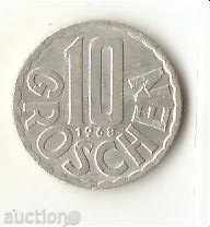 Австрия  10  гроша  1968 г.