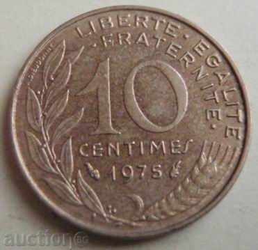 Франция-10 сантима-1975г.