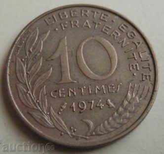 Franța-10 centime-1974.