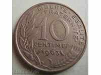 Франция-10 сантима-1963г.