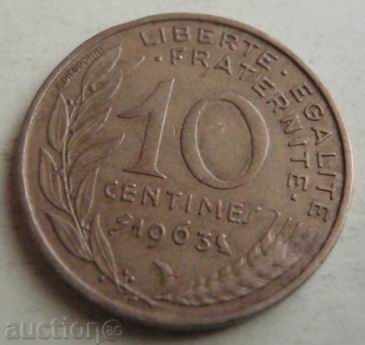 Franța-10 centime-1963.