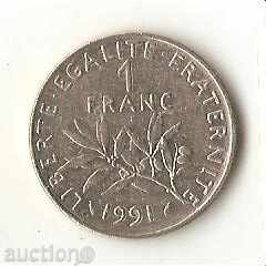 1 φράγκο Γαλλίας 1991