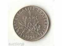 1 franc 1991 Franța