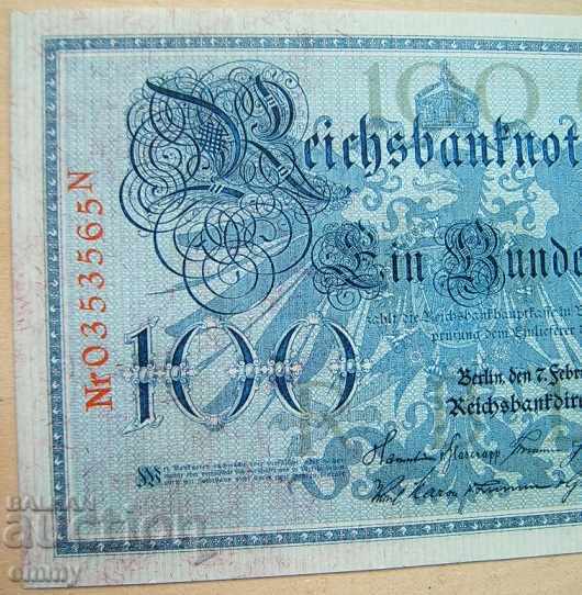 Πουλάω ένα τραπεζογραμμάτιο Reichsmark 100, Γερμανία 1908 - 6