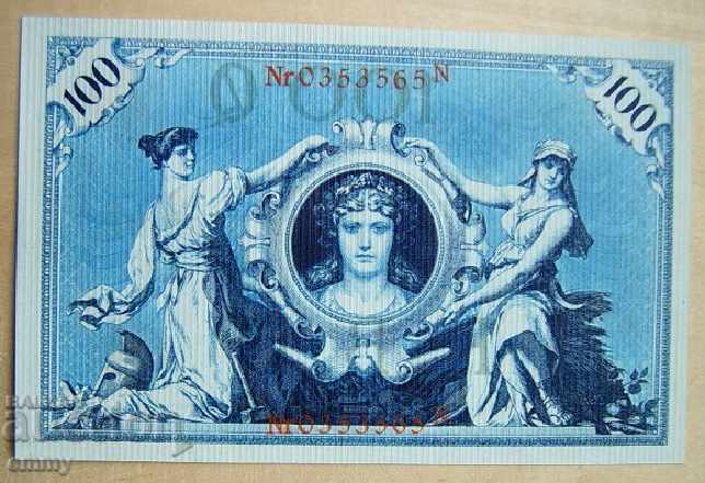 Продавам банкнота Райхсмарка 100 марки Германия 1908