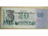 Vând o bancnotă Reichsmark de 20 de milioane de mărci Germania 1923