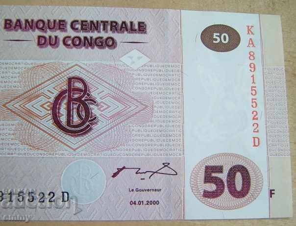 Auction  CONGO 50 franc banknote 2000