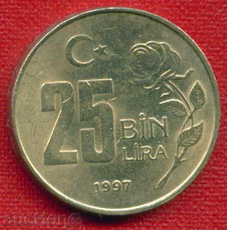 Turcia 1997 - 25000 liras / BIN LIRA Turcia FLORA / C1424