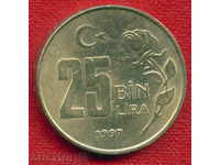 Turcia 1997 - 25000 liras / BIN LIRA Turcia FLORA / C1424