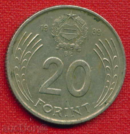 Auction Hungary 1989 - 20 Forint / FORINT Hungary FM / C 1609 Auction Hungary 1989 - 20 Forint / FORINT Hungary FM / C 1609