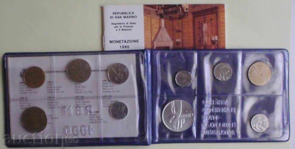 SAN set 1990 Marino. (10) -1000 liras R cu argint