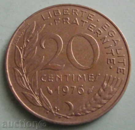 Franța 20 centime-1976.