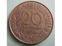 Franța 20 centime-1963.