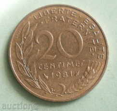 Franța 20 centime-1981.