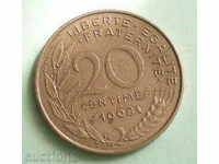 Franța 20 centime-1968.