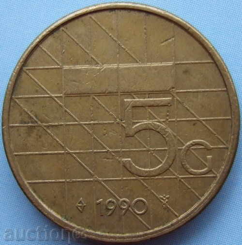 Olanda 5 Gulden 1990
