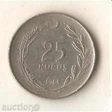 Turcia 25 kuru 1964