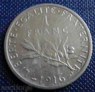 FRANȚA-Franc-1916g.-argint