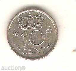 + Ολλανδία 10 σεντς 1957
