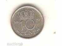 + 10 cenți Olanda 1957