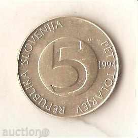 Slovenia 5 tolari 1994