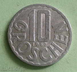 Австрия-10 гроша 1957г.