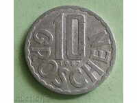 Австрия-10 гроша 1957г.