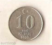 Turkey 10 kurrus 2007