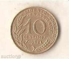 + Γαλλία 10 centimes 1962.