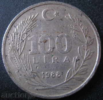 ΤΟΥΡΚΙΑ-100 λίρες-1988.