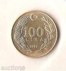Turkey 100 pounds 1992