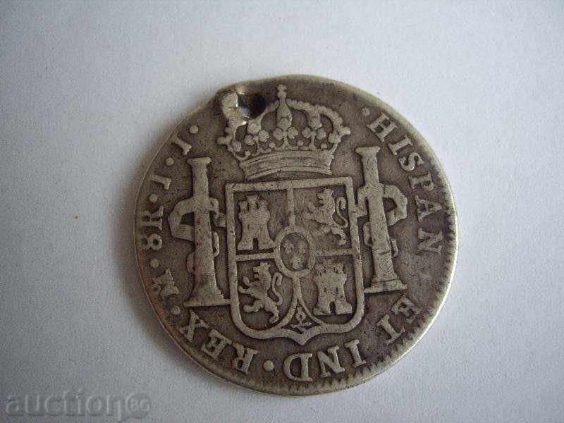 Vechi moneta.1820g Srebarna spaniolă.