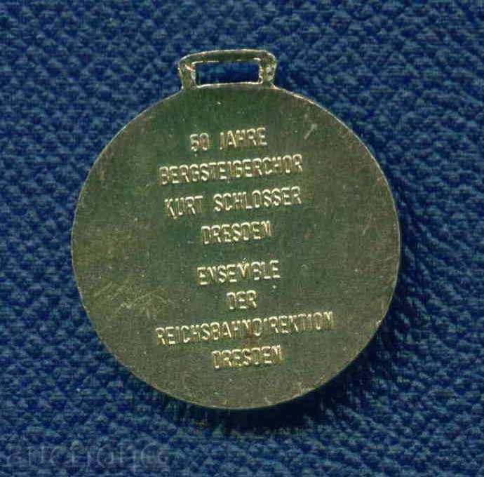 Licitație Medalie - 50 ANI DRESDENSKI Ansambluri FEROVIAR / M 317 Licitație Medalie - 50 ANI DRESDENSKI Ansambluri FEROVIAR / M 317