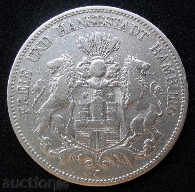 (¯`'•.¸ 5 Mark 1876 GERMANY (Hamburg) ¸.•'´¯) (¯`'•.¸ 5 Mark 1876 GERMANY (Hamburg) ¸.•'´¯)