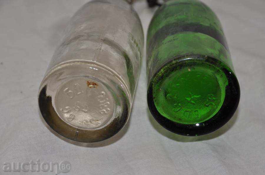 Auction  white and green bottle of lemonade with inscription