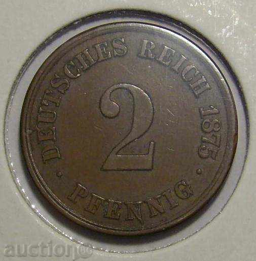 Γερμανία 2 pfennigs 1875 Α EF