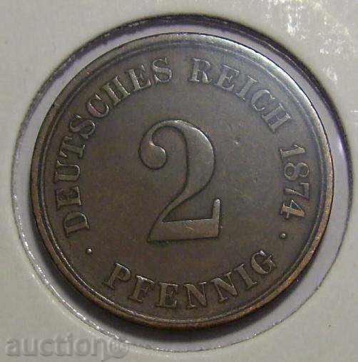 Γερμανία 2 pfennigs 1874 F ..EF