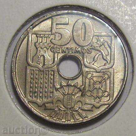 Испания 50 центимос 1949/52 AUNC