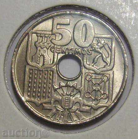 Spania 50 tsentimos 1949-1953 EF +