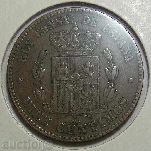 Испания 10 центимос 1878