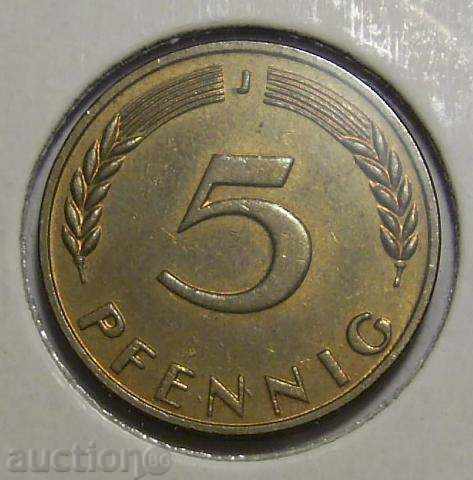 Γερμανία 5 pfennigs 1950 J εξαιρετική
