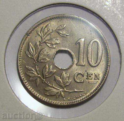 Белгия 10 центимен 1921 EF
