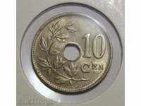 Белгия 10 центимен 1921 EF