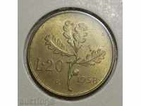 Ιταλία 20 λίρες το 1958 AUNC