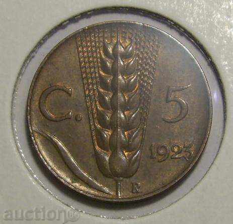 Италия 5 цента 1923 EF