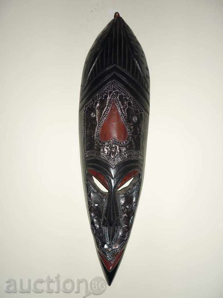 African mask of ebony and copper-2