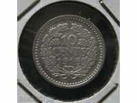ХОЛАНДИЯ 10 цента 1919г.-сребро