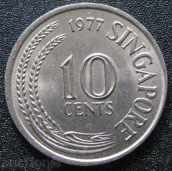 SINGAPORE 10 cenți 1977.